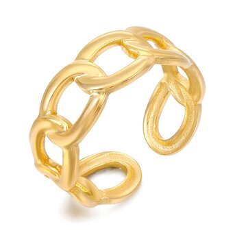 18K gold plated Stainless steel finger ring, Intensity