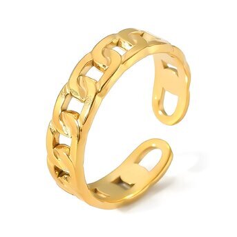 18K gold plated Stainless steel finger ring, Intensity