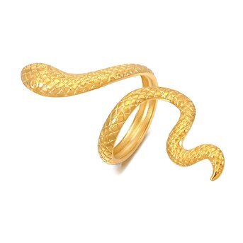 18K gold plated Stainless steel  "Snake" finger ring, Intensity