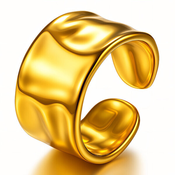 Ring, 18K Gold Plated Steel