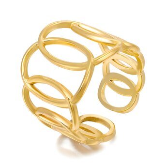 18K gold plated Stainless steel finger ring, Intensity SKU #87111-0 ...
