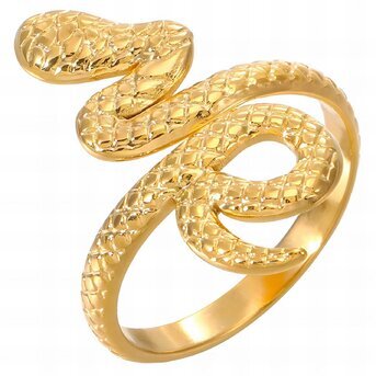 18K gold plated Stainless steel  "Snake" finger ring, Intensity