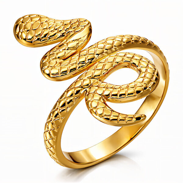 "Snake" Ring, 18K Gold Plated Steel