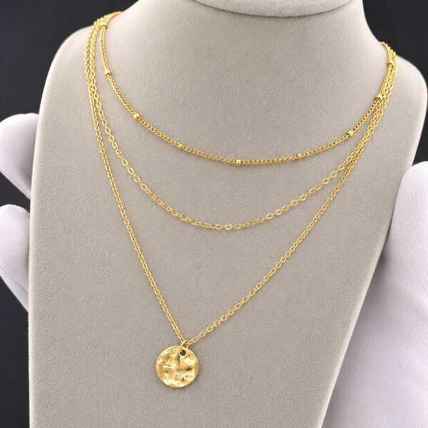 Necklace, 18K Gold Plated Steel