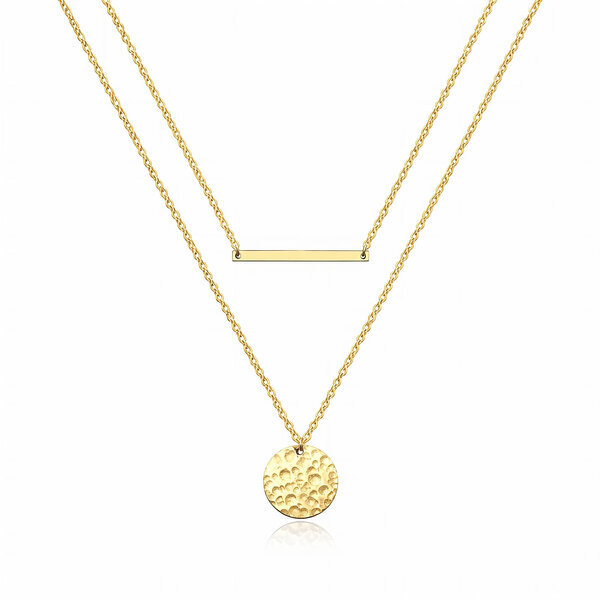 Necklace, 18K Gold Plated Steel