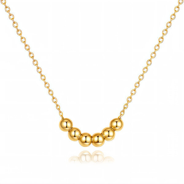 Necklace, 18K Gold Plated Steel