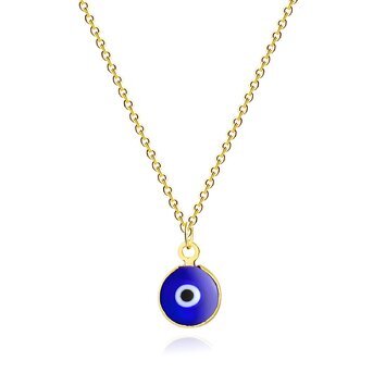 18K gold plated Stainless steel  "Evil Eye" necklace, Intensity