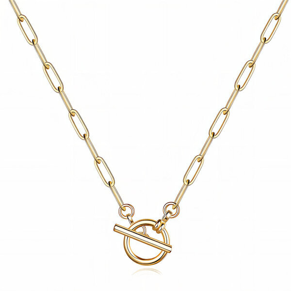Necklace, 18K Gold Plated Steel