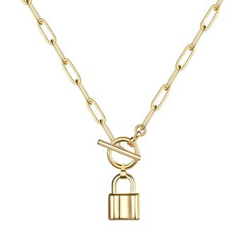 18K gold plated Stainless steel  "Lock" necklace, Intensity