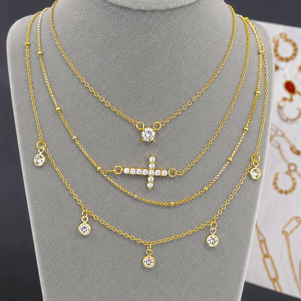 Necklace, 18K Gold Plated Steel