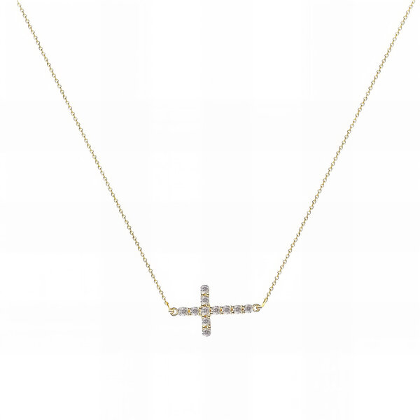"Crosses" Necklace, 18K Gold Plated Steel