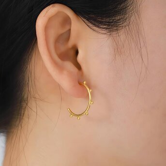 18K gold plated Stainless steel earrings, Intensity