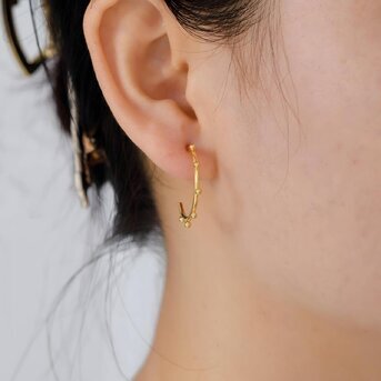 18K gold plated Stainless steel earrings, Intensity