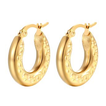 18K gold plated Stainless steel earrings, Intensity