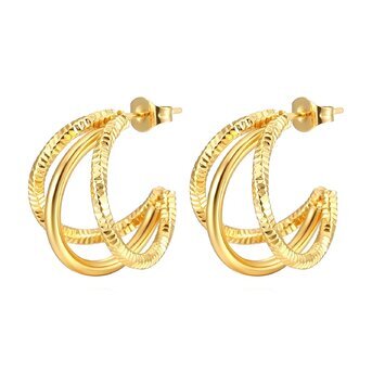 18K gold plated Stainless steel earrings, Intensity