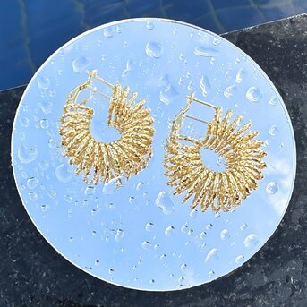 18K gold plated Stainless steel  "Spiral" earrings, Intensity