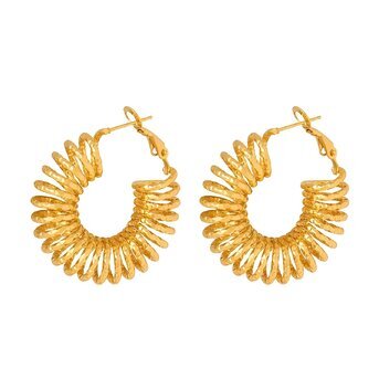 18K gold plated Stainless steel  "Spiral" earrings, Intensity