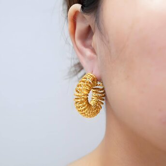 18K gold plated Stainless steel  "Spiral" earrings, Intensity