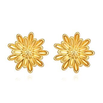 18K gold plated Stainless steel  "Flowers" earrings, Intensity