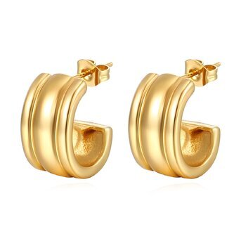 18K gold plated Stainless steel earrings, Intensity