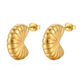 18K gold plated Stainless steel earrings, Intensity