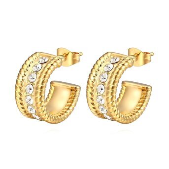 18K gold plated Stainless steel earrings, Intensity