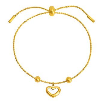 18K gold plated Stainless steel  "Heart" bracelet, Intensity