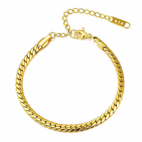 Bracelet, 18K Gold Plated Steel