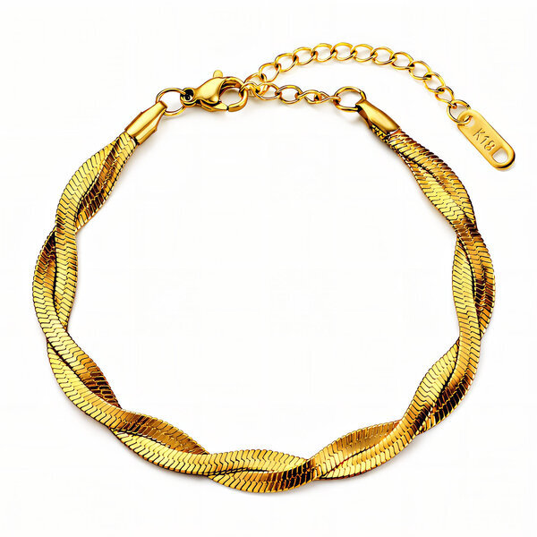 Bracelet, 18K Gold Plated Steel