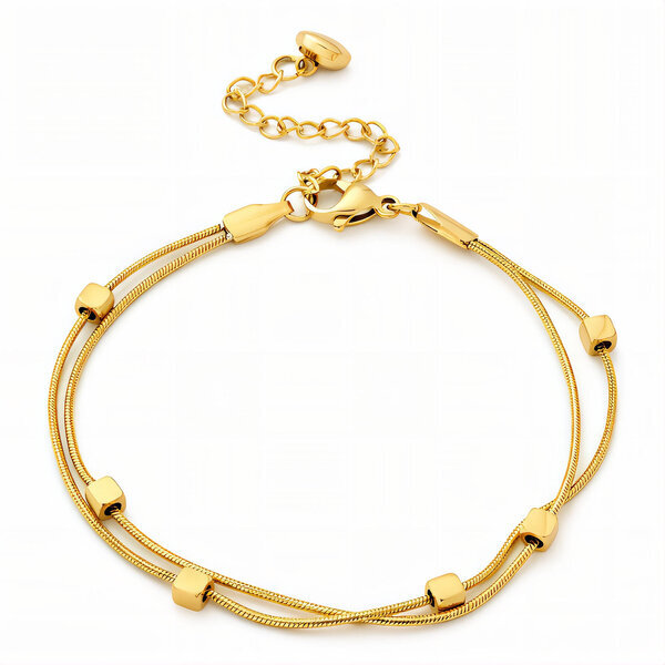 Bracelet, 18K Gold Plated Steel