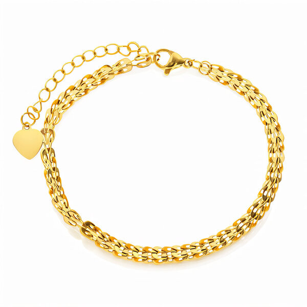 Bracelet, 18K Gold Plated Steel