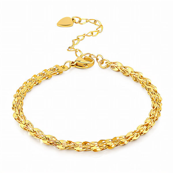 Bracelet, 18K Gold Plated Steel