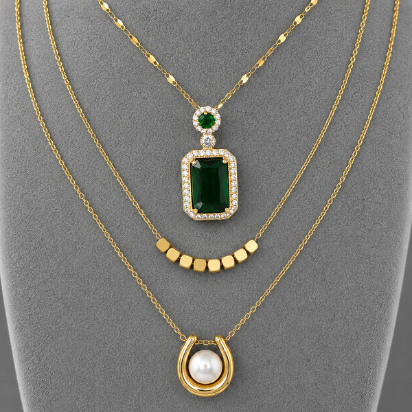 Necklace, 18K Gold Plated Steel