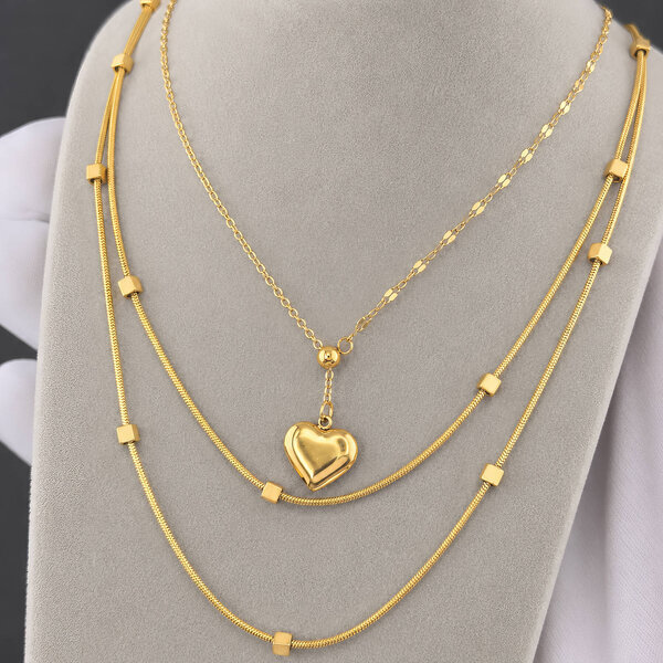 Necklace, 18K Gold Plated Steel