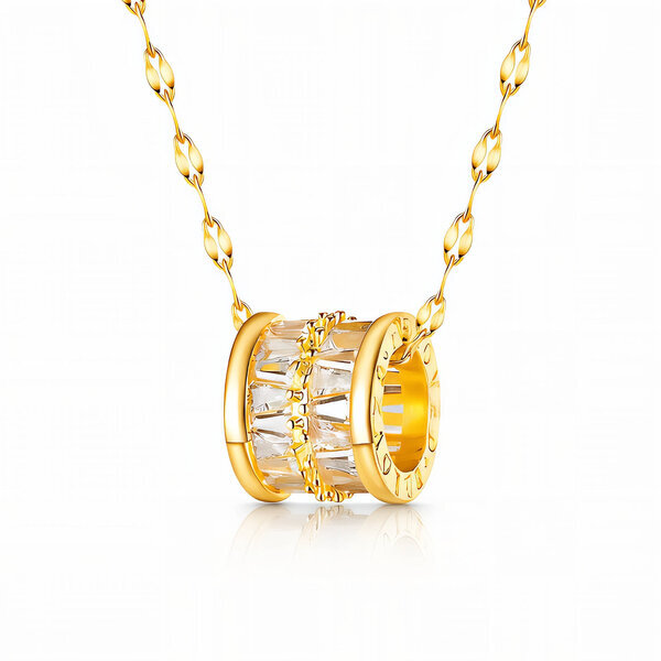 Necklace, 18K Gold Plated Steel