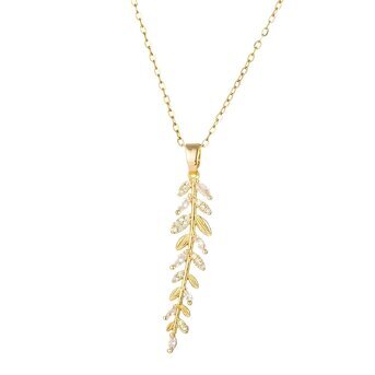 18K gold plated Stainless steel  "Leafs" necklace, Intensity