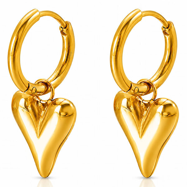 "Hearts" PVD Gold-Plated Stainless Steel Earrings - Intensity