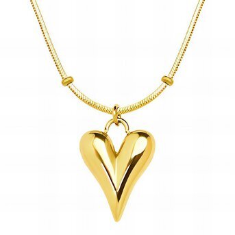 18K gold plated Stainless steel  "Hearts" necklace, Intensity