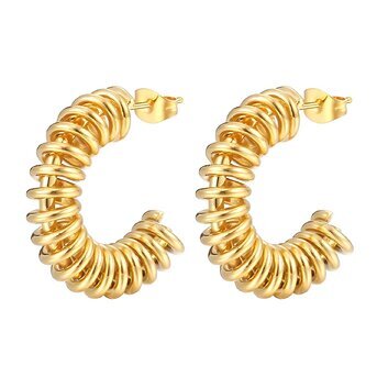 18K gold plated Stainless steel  "Spiral" earrings, Intensity