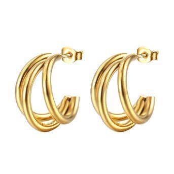 18K gold plated Stainless steel earrings, Intensity