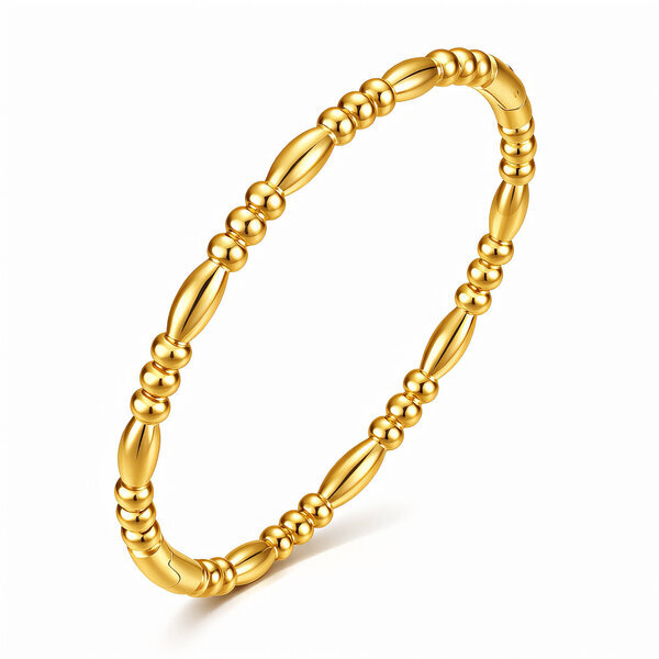 Bracelet, 18K Gold Plated Steel