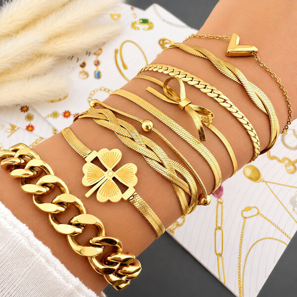 PVD Gold-Plated Stainless Steel Bracelet - Intensity