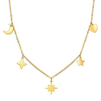 18K gold plated Stainless steel  "Star" necklace, Intensity