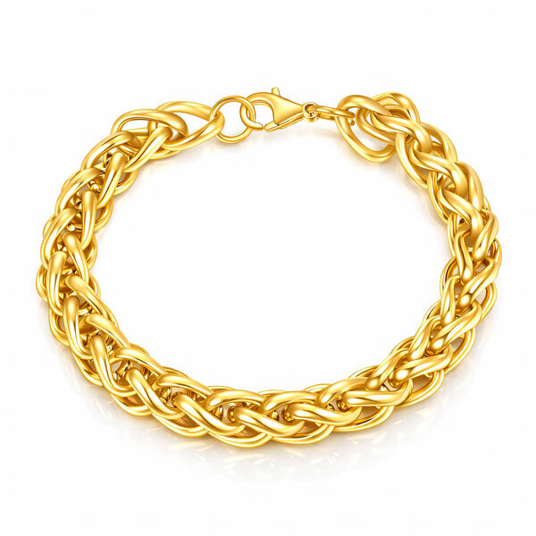 Bracelet, 18K Gold Plated Steel