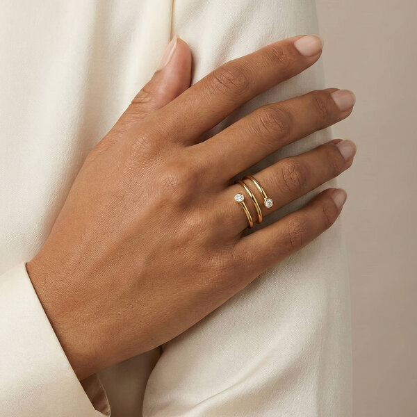 Ring, 18K Gold Plated Steel