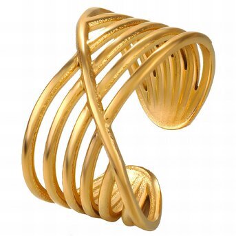 18K gold plated Stainless steel finger ring, Intensity