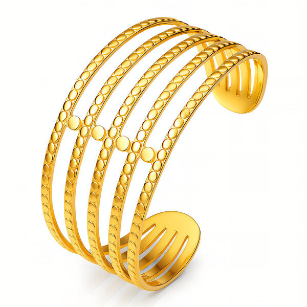 Bracelet, 18K Gold Plated Steel