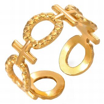 18K gold plated Stainless steel  "Crosses" finger ring, Intensity