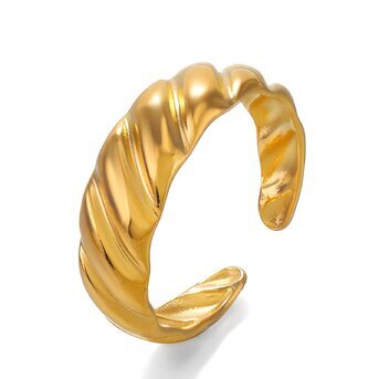 18K gold plated Stainless steel  "Сroissant" finger ring, Intensity