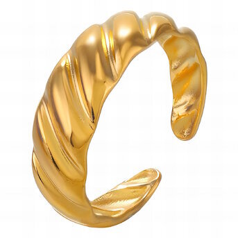 18K gold plated Stainless steel  "Сroissant" finger ring, Intensity